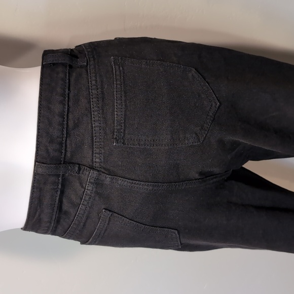 SHEIN Black Straight Relaxed Ripped Knees High Rise Skinny Jeans Size XS - Picture 6 of 11